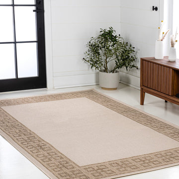 Athena Classic Geometric Border Indoor/Outdoor Area Rug